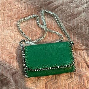 Green Chain-Trimmed Women's Bag